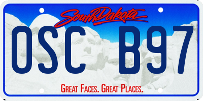 SD license plate 0SCB97