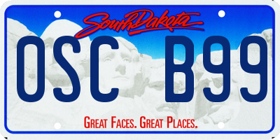 SD license plate 0SCB99