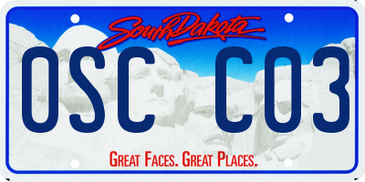 SD license plate 0SCC03