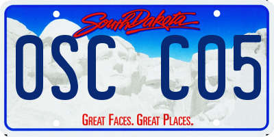 SD license plate 0SCC05