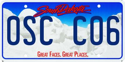 SD license plate 0SCC06