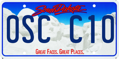 SD license plate 0SCC10
