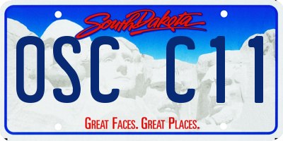 SD license plate 0SCC11
