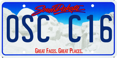 SD license plate 0SCC16