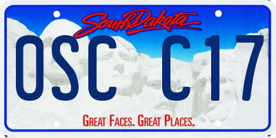 SD license plate 0SCC17