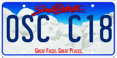 SD license plate 0SCC18