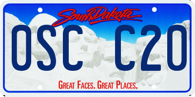 SD license plate 0SCC20
