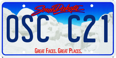 SD license plate 0SCC21