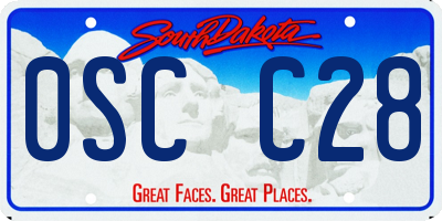 SD license plate 0SCC28
