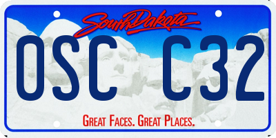 SD license plate 0SCC32