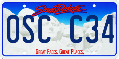 SD license plate 0SCC34