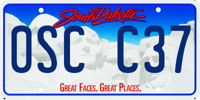SD license plate 0SCC37