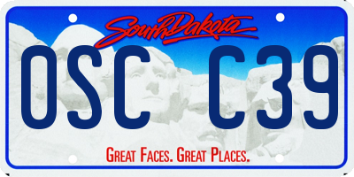 SD license plate 0SCC39