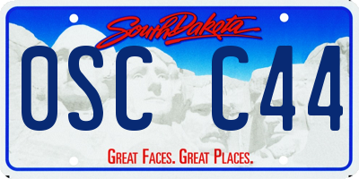 SD license plate 0SCC44