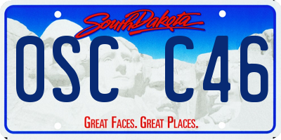 SD license plate 0SCC46