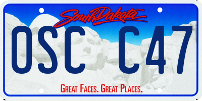 SD license plate 0SCC47