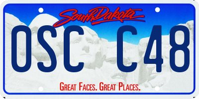 SD license plate 0SCC48