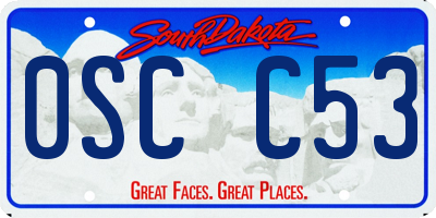 SD license plate 0SCC53