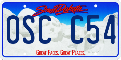 SD license plate 0SCC54