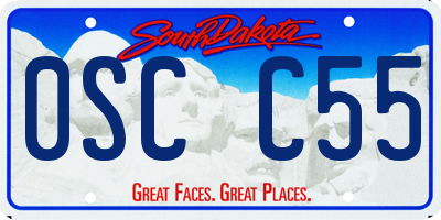SD license plate 0SCC55