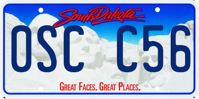 SD license plate 0SCC56