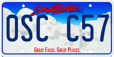 SD license plate 0SCC57