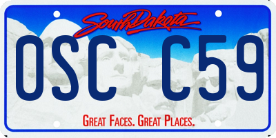SD license plate 0SCC59