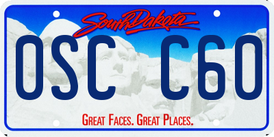 SD license plate 0SCC60