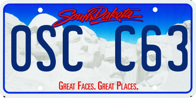 SD license plate 0SCC63