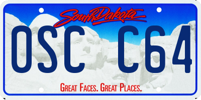SD license plate 0SCC64