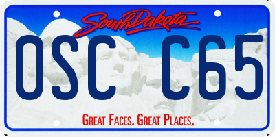 SD license plate 0SCC65