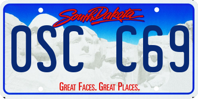 SD license plate 0SCC69