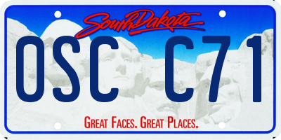 SD license plate 0SCC71