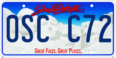 SD license plate 0SCC72