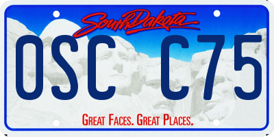SD license plate 0SCC75
