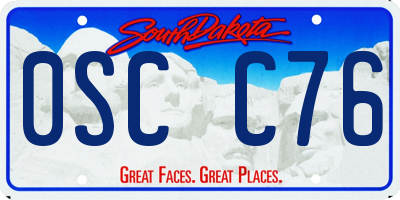 SD license plate 0SCC76