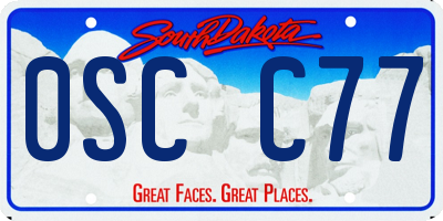 SD license plate 0SCC77