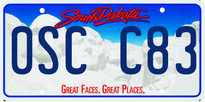 SD license plate 0SCC83