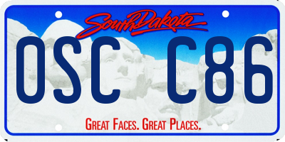 SD license plate 0SCC86