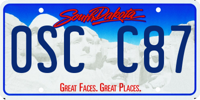SD license plate 0SCC87