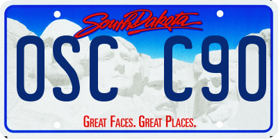 SD license plate 0SCC90