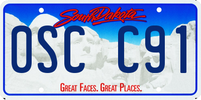 SD license plate 0SCC91