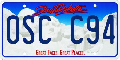 SD license plate 0SCC94