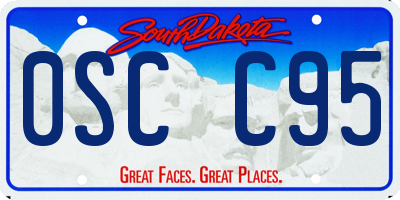 SD license plate 0SCC95