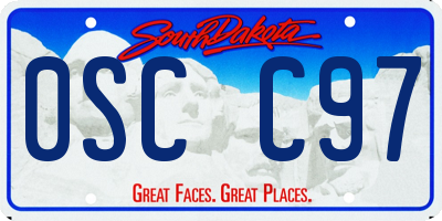 SD license plate 0SCC97