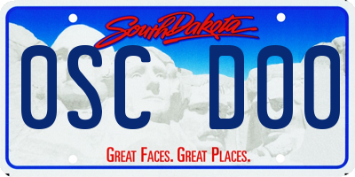 SD license plate 0SCD00