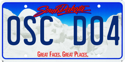 SD license plate 0SCD04