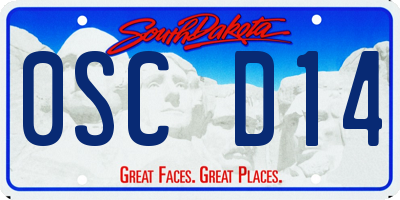 SD license plate 0SCD14