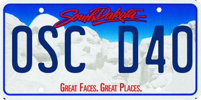 SD license plate 0SCD40