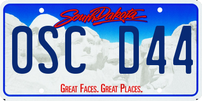 SD license plate 0SCD44
